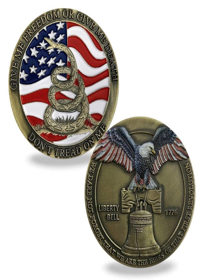 Glamtune Don't Tread on Me Military Coin US Liberty Bell Challenge Coin - Image 1